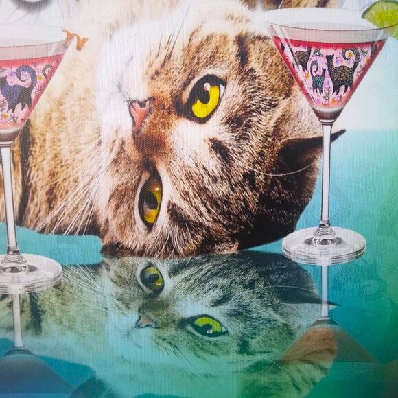 FUN Cosmo Cocktails Cats Giclee Canvas Wrap Original Art Print - Picture 7 of 8